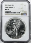 2021 S AMERICAN SILVER EAGLE NGC MS70! TYPE 2! PERFECT STRIKE! AMAZING! NR#G2233