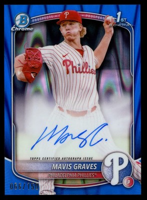 MAVIS GRAVES 2025 Bowman Chrome 1st Prospect Blue RayWave Auto /150 #CPA-MG