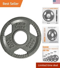 Tri-Grip Handles Cast Iron Olympic Weight Plates, 2-Inch Weight Plates for We...