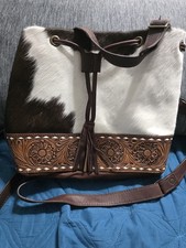 American Darling Leather and Cowhide Crossbody Bag for Women Western Style
