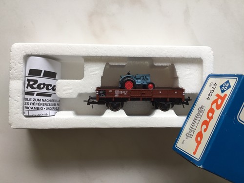 Roco HO/DC 47824 Niederbordwagen 460 223 DB + Traktor (AC/30-5R8/2) in OVP | Condition: Gebraucht