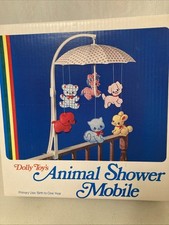 1970's Dolly Toy's Musical Animal Shower Mobile Works Revolves Made in USA VTG