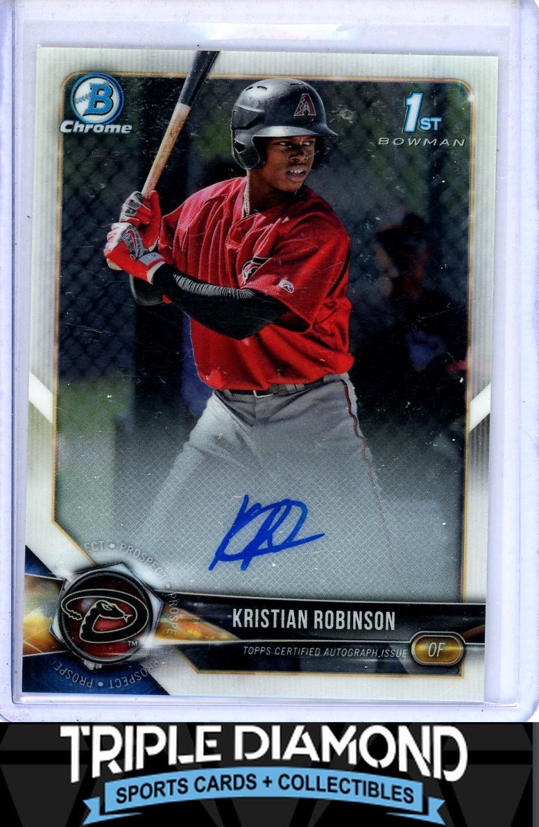2018 Bowman Chrome 1st Kristian Robinson Prospect Autograph Auto D' Backs G659