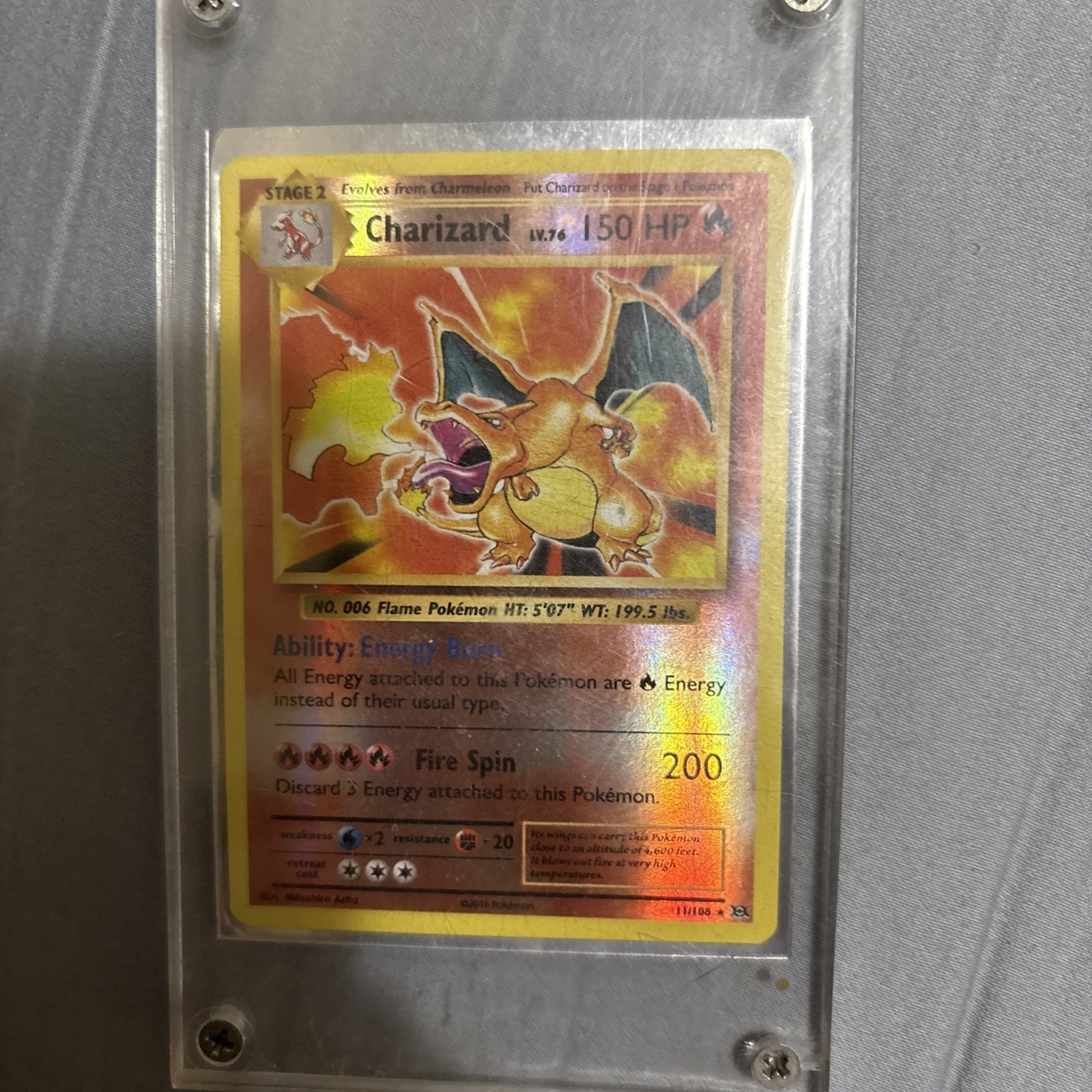 Charizard 11/108 XY Evolutions Reverse Holo Rare Card 2016 Pokemon TCG NM