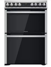 Hotpoint HDM67V8D2CX 60cm Double Oven Electric Cooker with Ceramic Hob 
