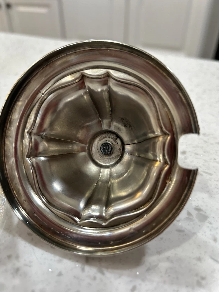 Tarro de azúcar de vidrio cortado vintage con tapa plateada y cuchara Oneida plateada Foto 4 de 4