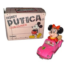 Coche de colección Tomy Putica Minnie Mouse fundido a presión rosa escarabajo PD-6 con caja hecho en Japón