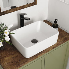 Rectangle Vessel Sink, Liberty 16" X 12'' Modern Bathroom Sink above Counter Cer