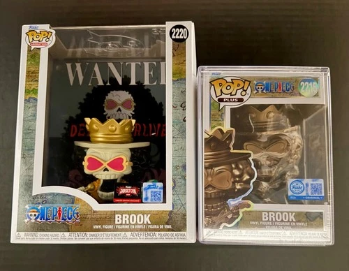 Funko Pop One Piece Brook #2215 Bronze & Brook Wanted Poster #2220 TargetCon