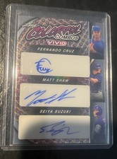 2023 Leaf Vivid Matt Shaw, Seiya Suzuki & Fernando Cruz Autograph #'d 2/9!