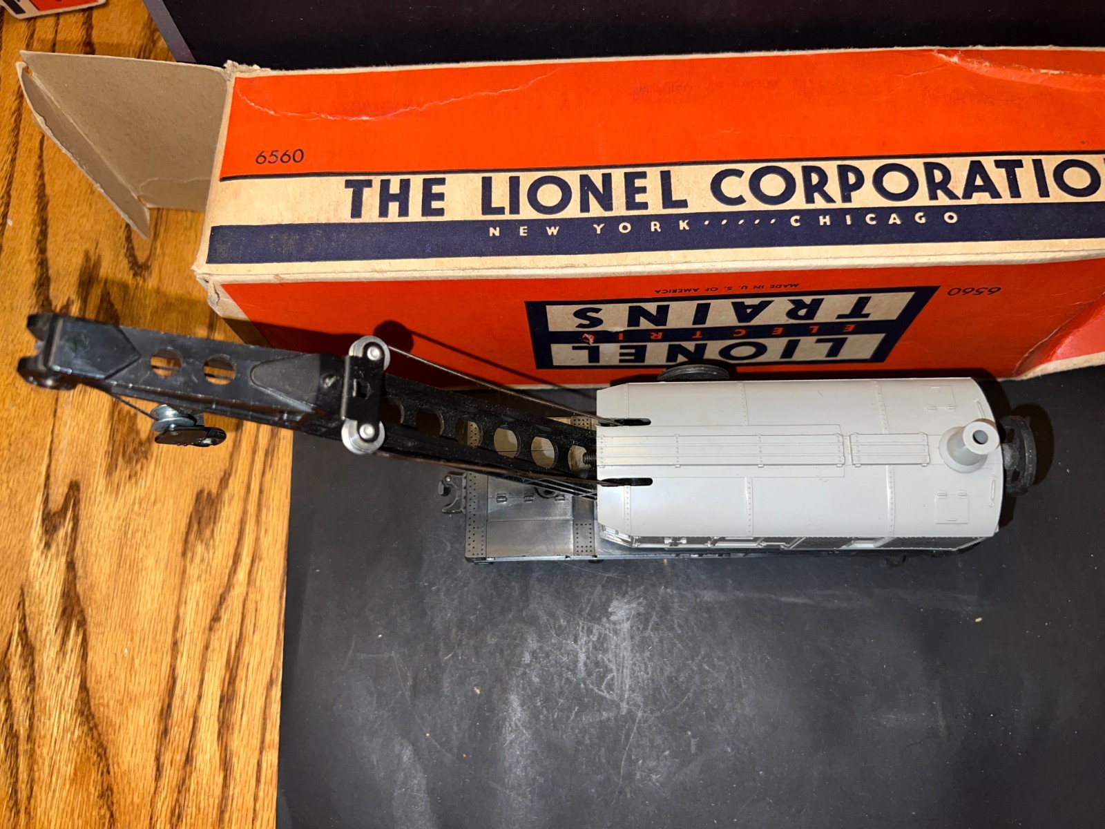 Vintage LIONEL O Gauge #6560 Gray Bucyrus Erie Crane Car
