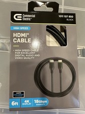 Commercial Electric high speed HDMI 2.0 Cable Black 6-ft HD1383