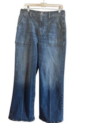 DAZE High Rise Wide Leg Woman s Size 31 Medium Wash Carpenter Jeans 1990s Boho