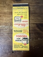 H1619 McKesson’s Medical Products Yodora Deodorant Cream Vintage Matchbook Cover