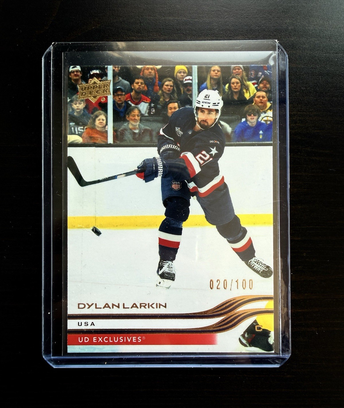 Upper Deck Extended Series Four Nations Dylan Larkin #695 UD Exclusives 20/100