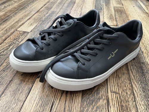 Fred Perry B71 Leather Sneakers Gunmetal Black Men's US 9 EU 42 B5310 G85