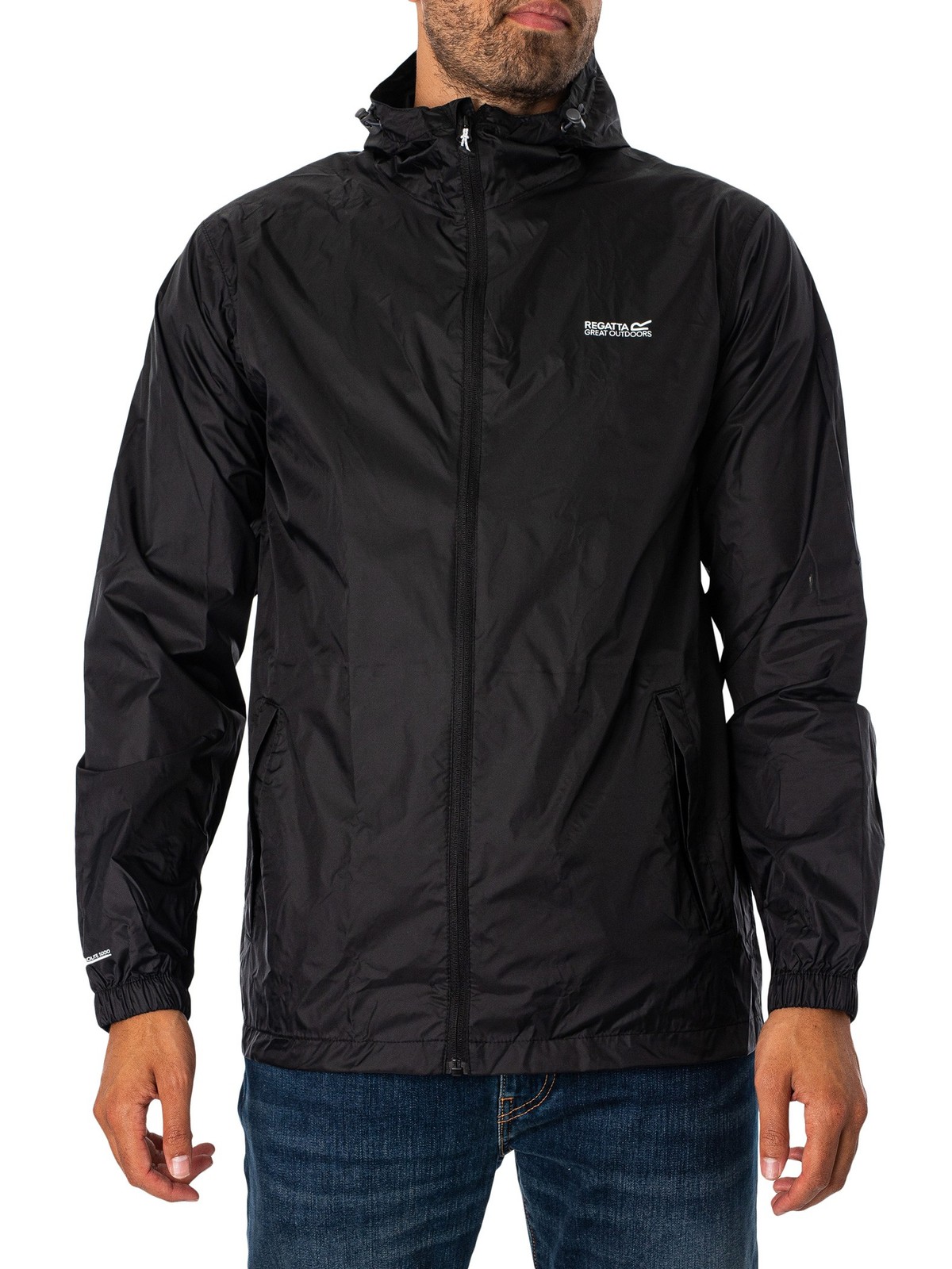 Regatta de los hombres Chaqueta impermeable Pack It, Negro