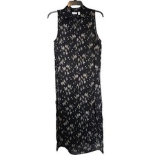 Bp Black Floral Shirt Dress Size Xs