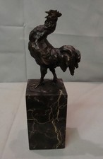 Statue Cock Bird Wildlife Art Deco Style Art Nouveau Style Bronze Signed Sculptu