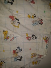 Vintage Dundee Disney Babies Baby Mickey Minnie Mouse Fitted Crib Sheet 1980s