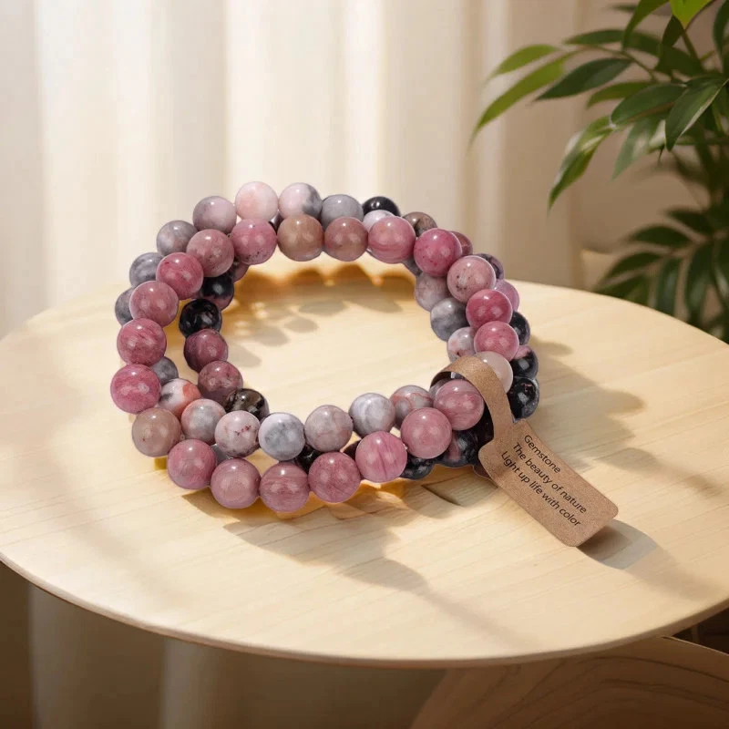 Pulsera con cuentas de amatista cristal natural semipreciosa multicapa joyería para mujer Foto 2 de 4