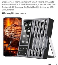 Wireless Smart Meat Thermometer..Wireless BBQ Meat Thermometer With APP