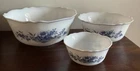 Set Of 3 vintage Arcopal France "Kalinka" pattern mixing bowls