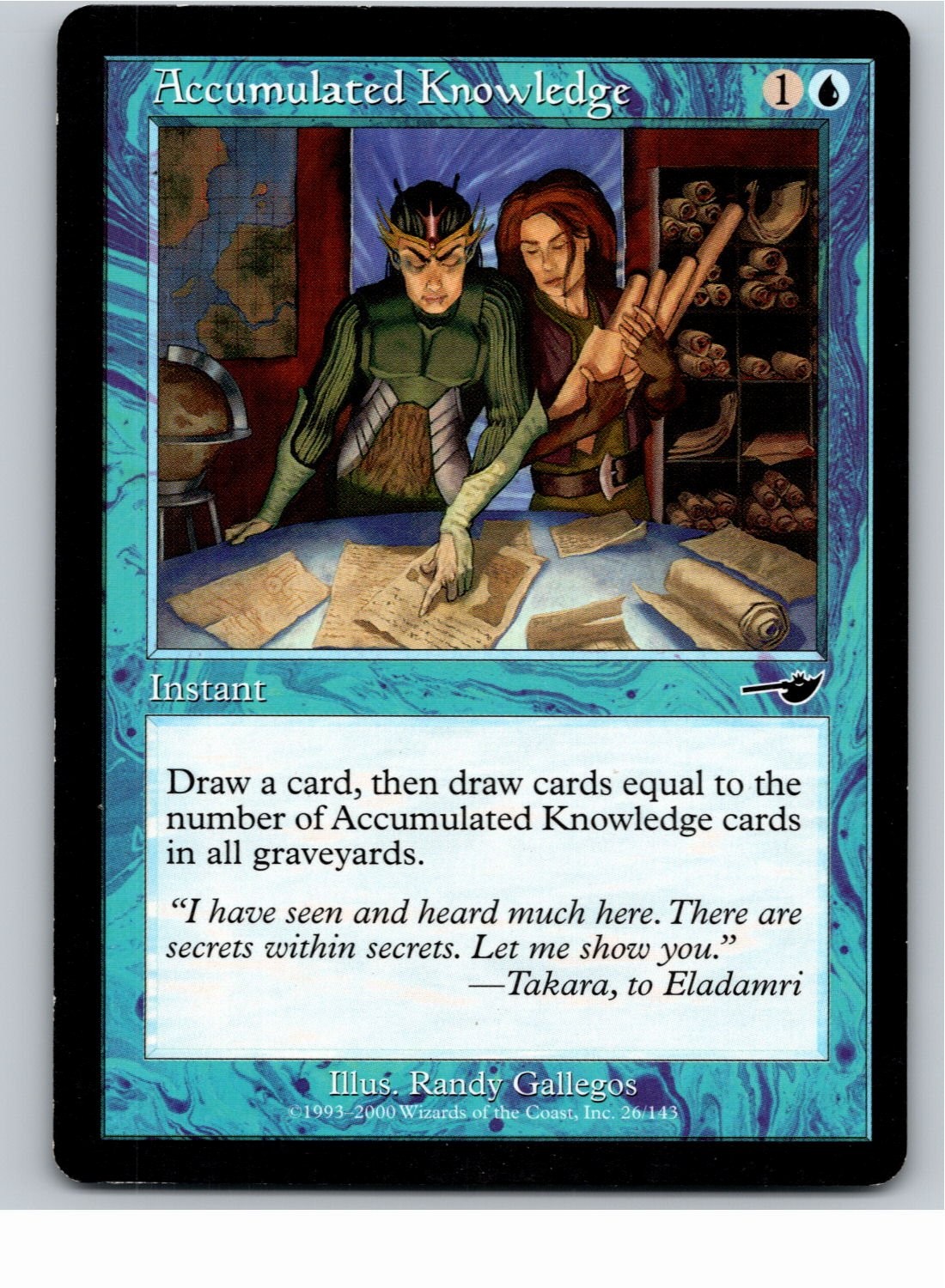 Magic the Gathering Accumulated Knowledge Nemesis MTG Free Shipping!