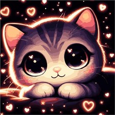 Erwachsene Anfänger Diamond Painting Set, Cartoon Katze DIY Adult Art 5D Diamond Art Cr