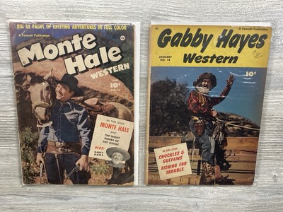 1950 Gabby Hayes Western #14 Fawcett Comic & 1951 Monte Hale Western #56