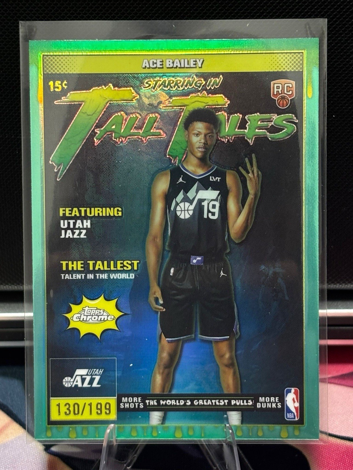 2025-26 Topps Chrome Basketball Ace Bailey Tall Tales Teal Rookie #TT-23 /199