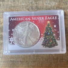 U.S. Mint 2021 American Silver Eagle 1 oz .999 Silver Bullion Holiday Holder