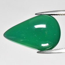 💎 14.12ct 21.2x13.2mm Pear Cabochon Natural Green Chalcedony - Africa Gemstone