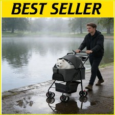 Portable Pet Dog Stroller Foldable 3 Wheel Puppy Travel Carrier Cart Lightweight