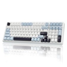 F99 Wireless Mechanical Keyboard, Hot Swappable Custom Keyboard,Pre Blue White