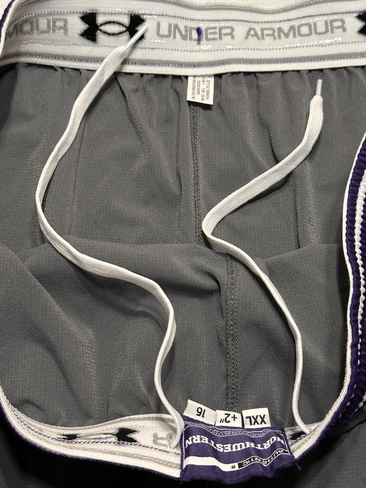 Under Armour Northwestern Wildcats Gametime Shorts Men XXL Length +2” Basketball - Image 4 of 4