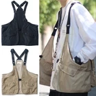 Men's Fashion Casual Vests Big Pocket Japanese Harajuku Y2k Streetwear