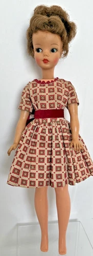 Vintage Ideal Tammy Doll Brown Hair Blue Eyes Vtg Dress BS12