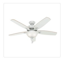 Hunter Builder Deluxe 52 In. White Ceiling Fan with Light 53089