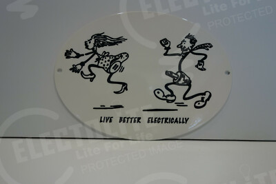 Reddy Kilowatt LIVE BETTER ELECTRICALLY ELECTRIC STEEL ENAMEL ELECTRICIAN GIFT