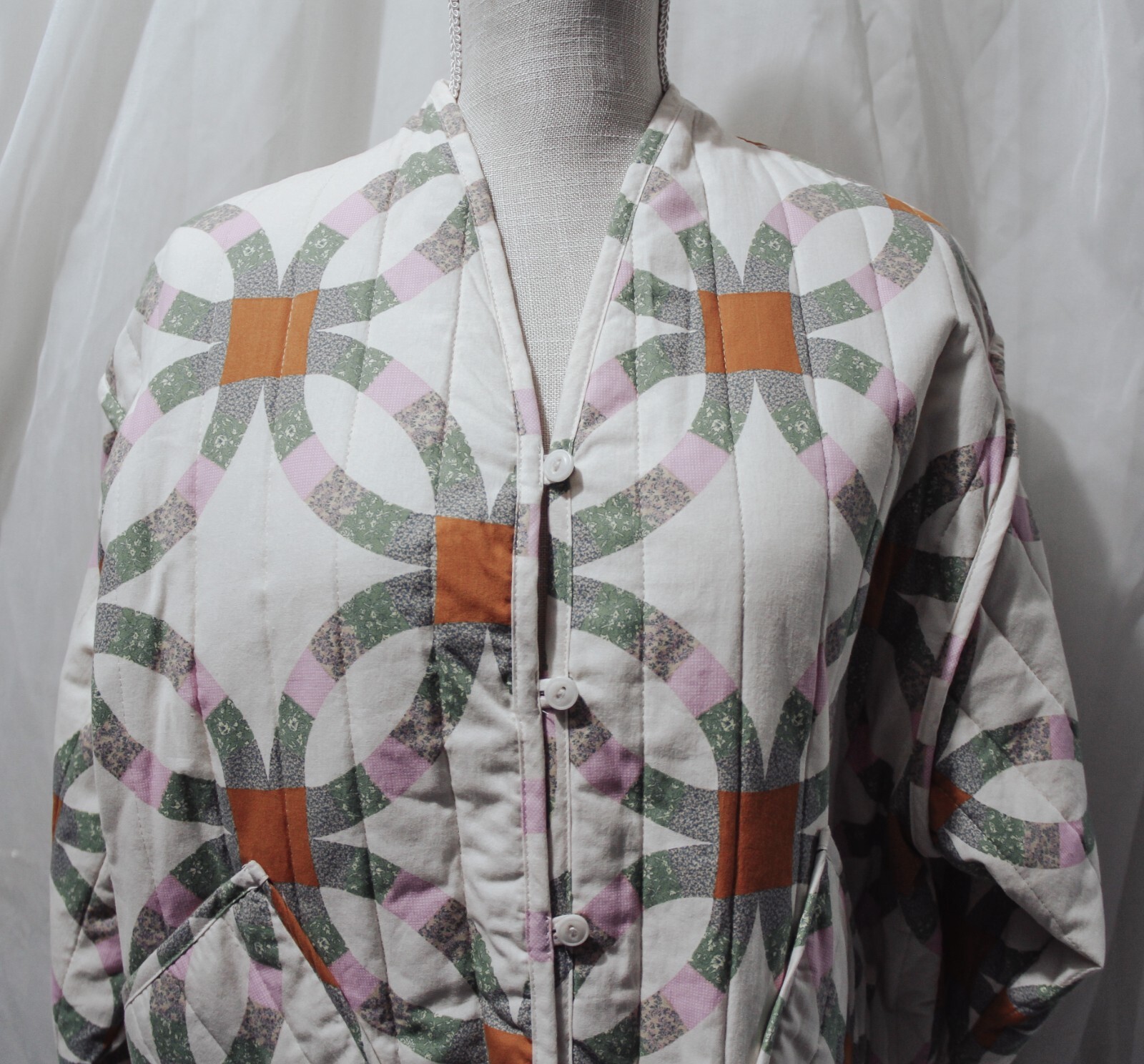 Universal Thread Quilted Patchwork Button Front C… - image 5