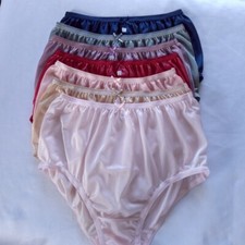 7pcs Underwear Nylon Panties Woman Silky Soft Smooth Briefs High Waist 30"-36" L