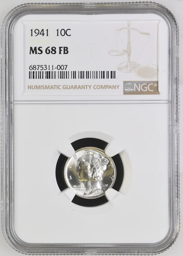 1941 P Mercury Dime NGC MS-68 FB