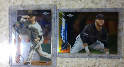 2020 Topps Chrome Harold Ramirez #106 Gold Refractor #/50 & Logan Webb RC