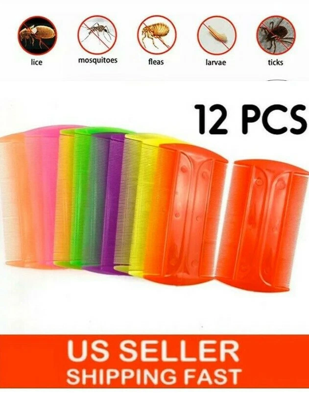 12 Pcs Lice Comb USA Fine Tooth Hair Adult Kids Pocket Flea Nit Tick pet cat dog - Image 2 of 4