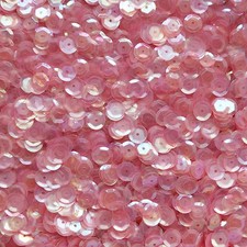 8mm Cup Sequins Facet Paillette ~ Pink Rose Crystal Rainbow Iris ~ Made in USA