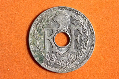 1939 France 25 Centimes Nickel Silver Coin #M18909 - Picture 2 of 2