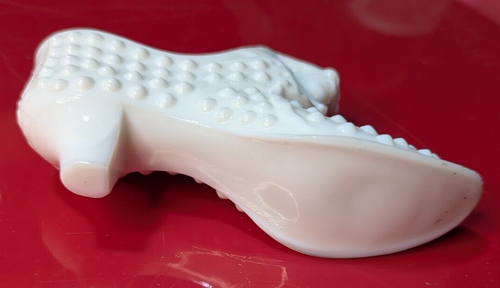 70er Jahre Schuhnagel Milchglas Slipper mit Katzengesicht Schmuck Schmuck Schale - Bild 3 von 4