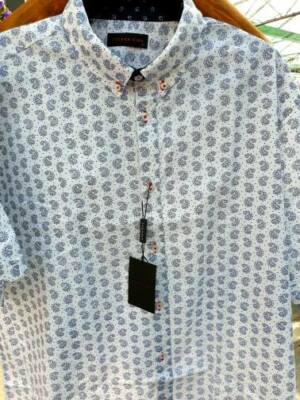 EIDECHSENKÖNIG WEISSES KURZARMHEMD PAISLEY HEMD 2XL 3XL 4XL 5XL 6XL 