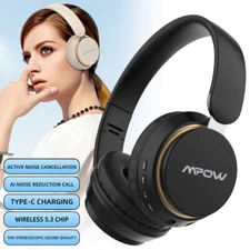 Mpow Active Noise Cancelling Headphones Wireless Over Ear for Home Office Travel